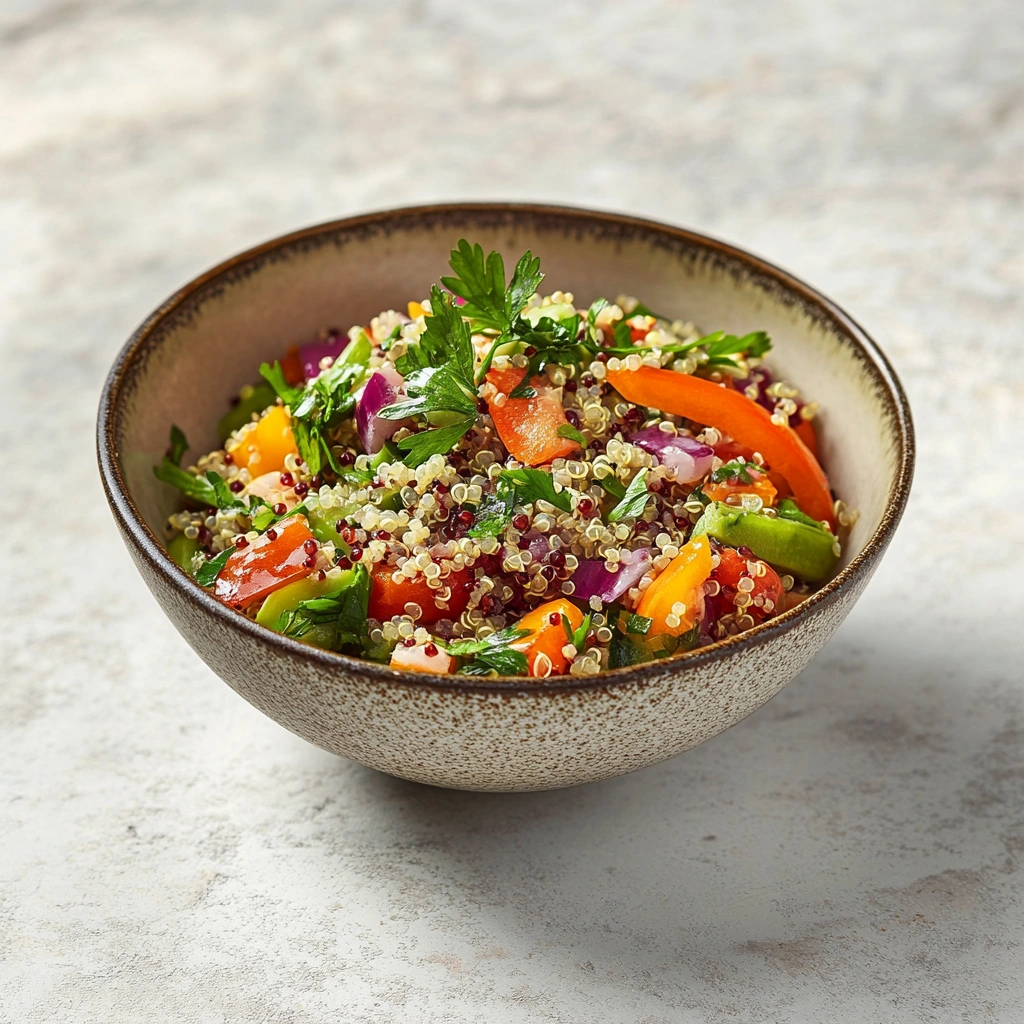 Салат з кіноа та свіжими овочами